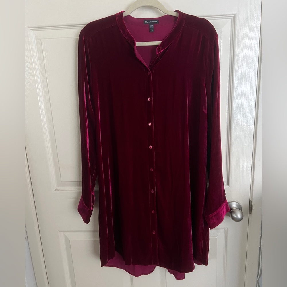Eileen Fisher Silk Blend Velvet Dress